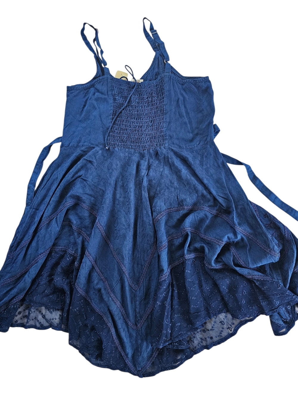 Advance Apparels Navy Blue Asymmetrical Lace-Up Dress - Picture 3 of 9